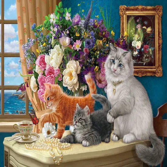 Sunsout Kitten Tableau 500 pc Jigsaw Puzzle 42929 {1}