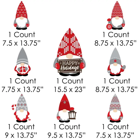 Big Dot of Happiness Christmas Gnomes - Yard Sign and Outdoor Lawn Decorations - Holiday Party Yard Signs - Set of 8 {7}