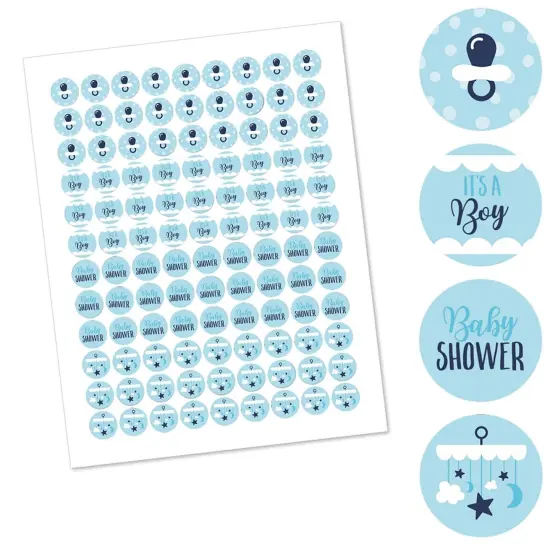 Big Dot of Happiness It's a Boy - Blue Baby Shower Round Candy Sticker Favors - Labels Fits Chocolate Candy (1 sheet of 108) {3}