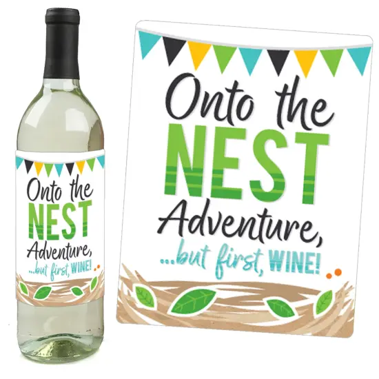 Big Dot of Happiness Empty Nesters - Empty Nest Party Decorations for Women and Men - Wine Bottle Label Stickers - Set of 4 {3}