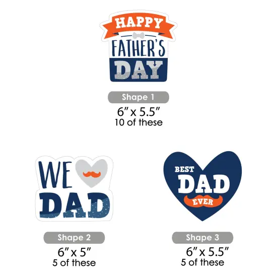 Big Dot of Happiness Happy Father's Day - Decorations DIY We Love Dad Party Essentials - Set of 20 {7}