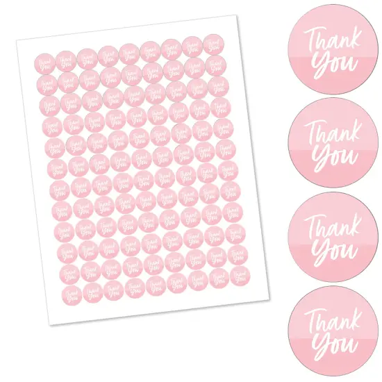 Big Dot of Happiness Pink Elegantly Simple - Guest Party Favors Round Candy Sticker Favors - Labels Fits Chocolate Candy (1 sheet of 108) {3}