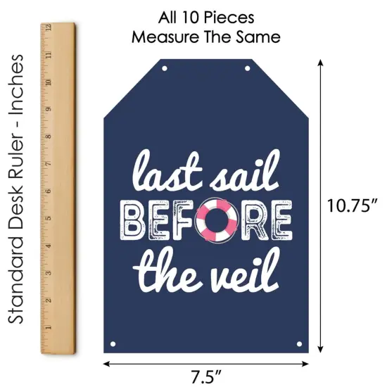 Big Dot of Happiness Last Sail Before The Veil - Hanging Vertical Paper Door Banners - Nautical Bachelorette Wall Decoration Kit - Indoor Door Decor {7}