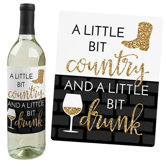 Big Dot of Happiness Nash Bash - Nashville Bachelorette Party Decorations for Women and Men - Wine Bottle Label Stickers - Set of 4 {3}