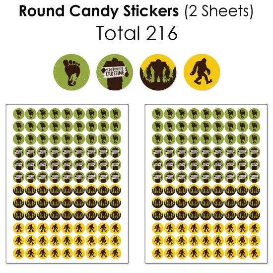 Big Dot of Happiness Sasquatch Crossing - Bigfoot Party or Birthday Party Candy Favor Sticker Kit - 304 Pieces {6}