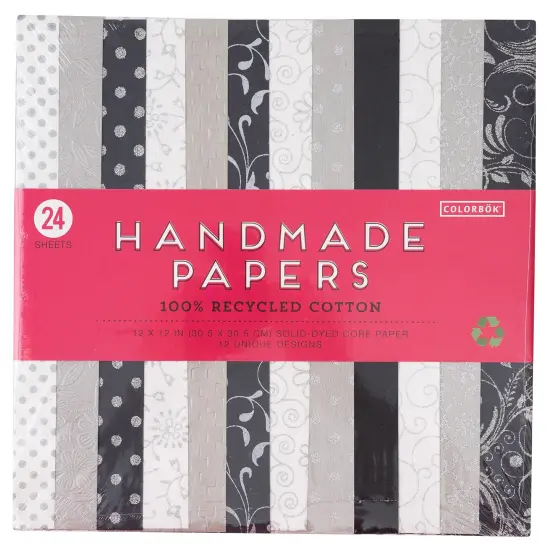 Colorbok Handmade Cardstock Pad 12"X12" 24/Pkg-Black & White {1}