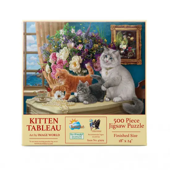 Sunsout Kitten Tableau 500 pc Jigsaw Puzzle 42929 {4}