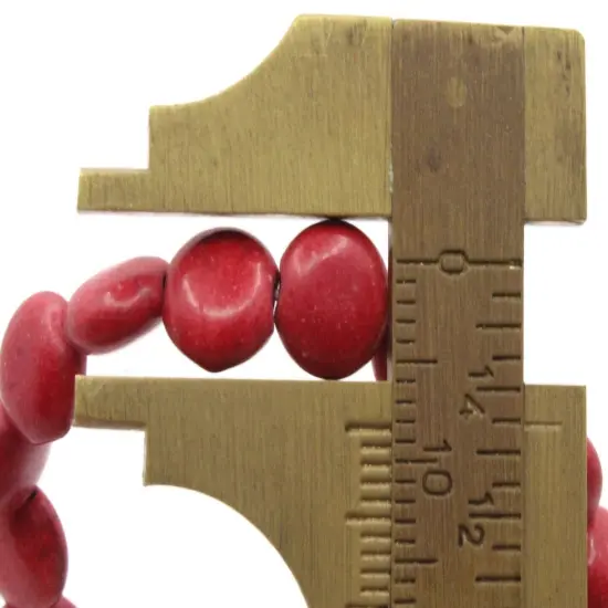 52 8mm Dyed Red Howlite Stone Coin Beads {6}