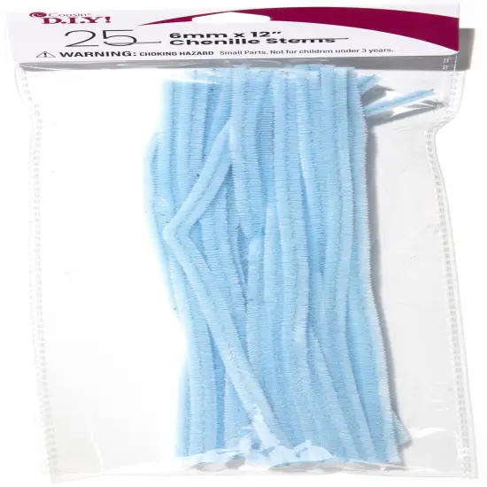CousinDIY Chenille Stems 6mmx12" 25/Pkg-Light Blue {1}