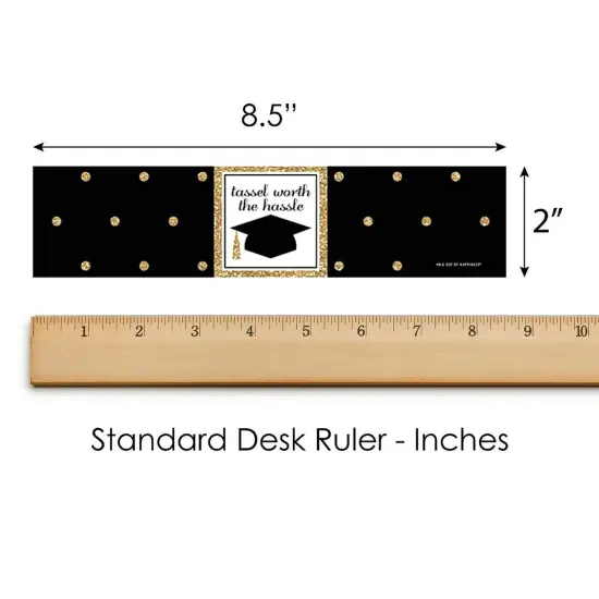 Big Dot of Happiness Gold Graduation Party Water Bottle Sticker Labels - Set of 20 {6}