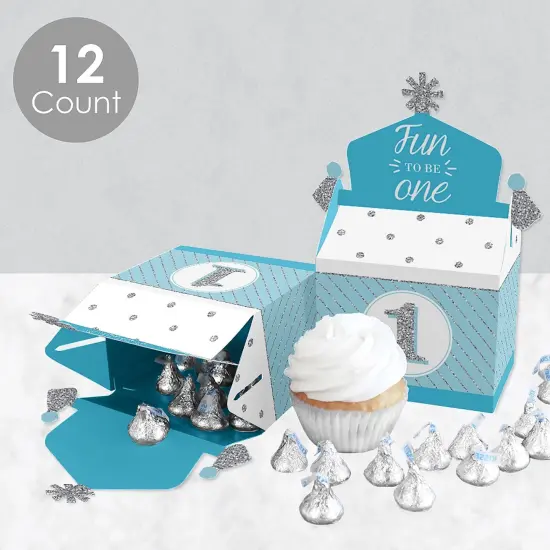 Big Dot of Happiness 1st Birthday Boy - Fun to be One - Treat Box Party Favors - First Birthday Party Goodie Gable Boxes - Set of 12 {4}