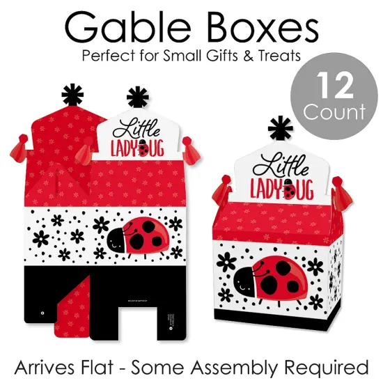 Big Dot of Happiness Happy Little Ladybug - Treat Box Party Favors - Baby Shower or Birthday Party Goodie Gable Boxes - Set of 12 {7}