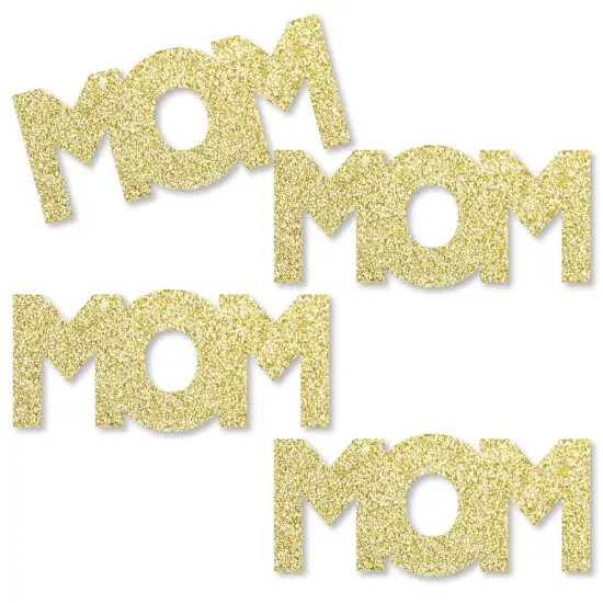 Big Dot of Happiness Gold Glitter Mom - No-Mess Real Gold Glitter Cut-Outs - Mother's Day Confetti - Set of 24 {1}