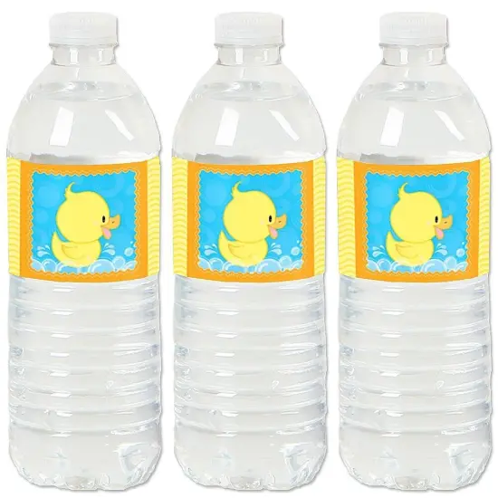 Big Dot of Happiness Ducky Duck - Baby Shower or Birthday Party Water Bottle Sticker Labels - Set of 20 {1}