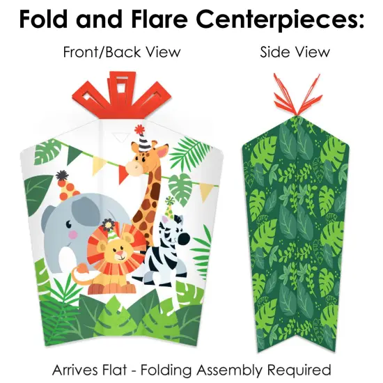 Big Dot of Happiness Jungle Party Animals - Safari Zoo Animal Birthday Party or Baby Shower Decor and Confetti - Terrific Table Centerpiece Kit 30 Ct {6}