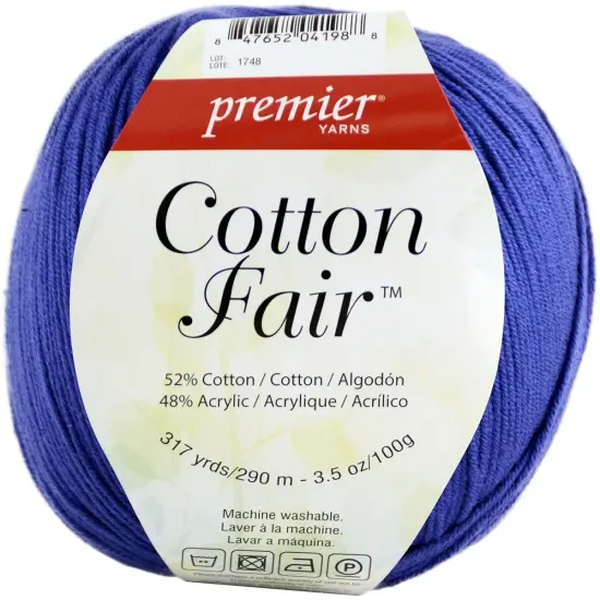 Multipack of 12 - Premier Yarns Cotton Fair Solid Yarn-Blue Iris {2}