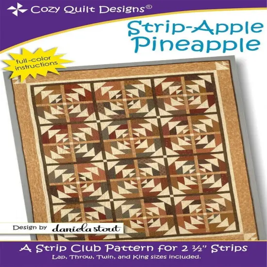 Strip Apple Pineapple Pattern 4 Sizes by Daniela Stout for Cozy Quilt Designs {2}