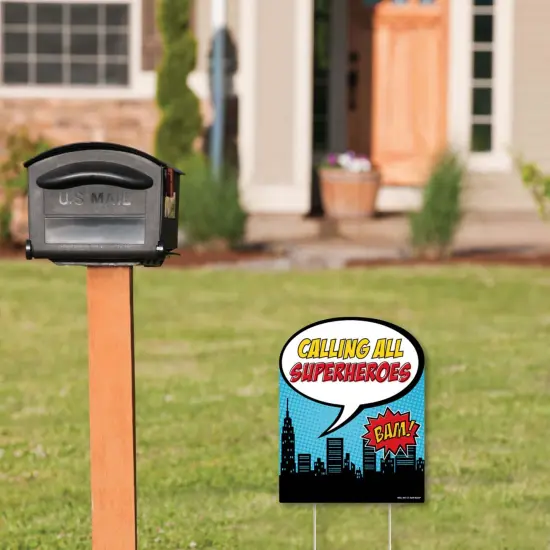 Big Dot of Happiness Bam Superhero - Outdoor Lawn Sign - Baby Shower or Birthday Party Yard Sign - 1 Piece {3}