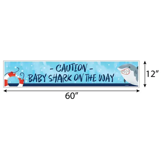 Big Dot of Happiness Shark Zone - Jawsome Shark Baby Shower Decorations Party Banner {3}