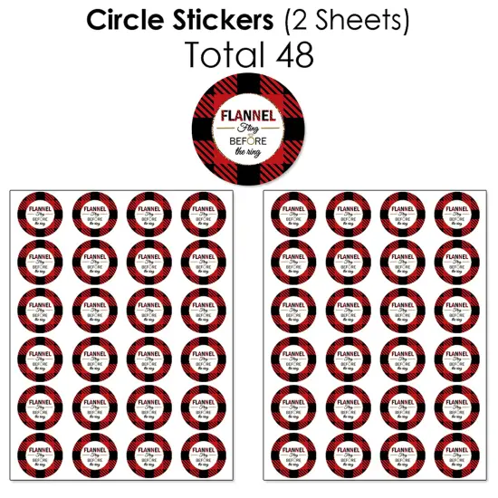 Big Dot of Happiness Flannel Fling Before The Ring - Buffalo Plaid Bachelorette Party Candy Favor Sticker Kit - 304 Pc {7}