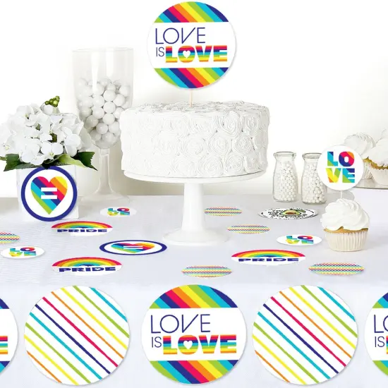 Big Dot of Happiness Love is Love - Pride - Rainbow Party Giant Circle Confetti - Party Decorations - Large Confetti 27 Count {6}