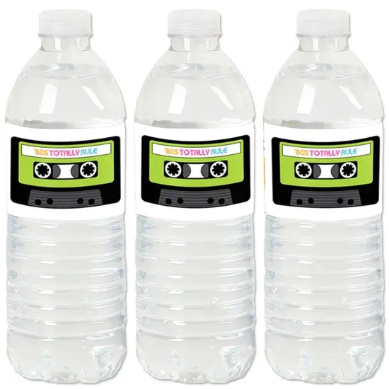 Big Dot of Happiness 80's Retro - Totally 1980s Party Water Bottle Sticker Labels - Set of 20 {1}