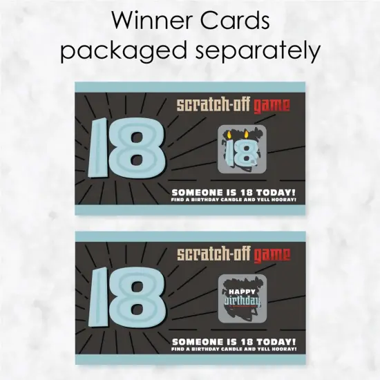 Big Dot of Happiness Boy 18th Birthday - Eighteenth Birthday Party Game Scratch Off Cards - 22 Count {4}