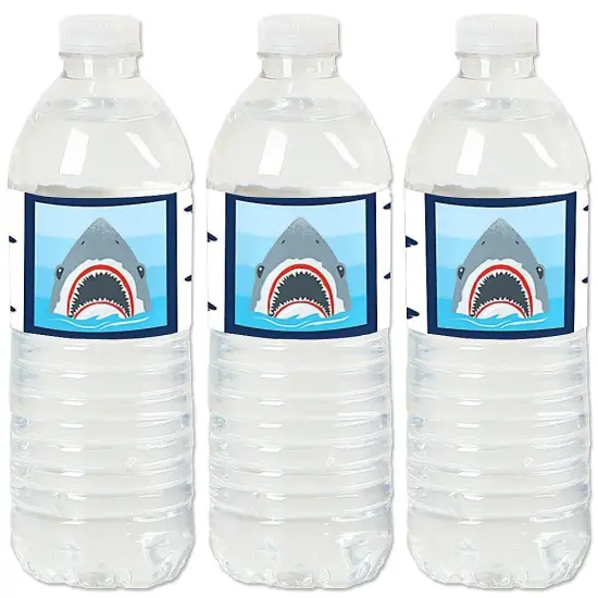 Big Dot of Happiness Shark Zone - Jawsome Party or Birthday Party Water Bottle Sticker Labels - Set of 20 {1}
