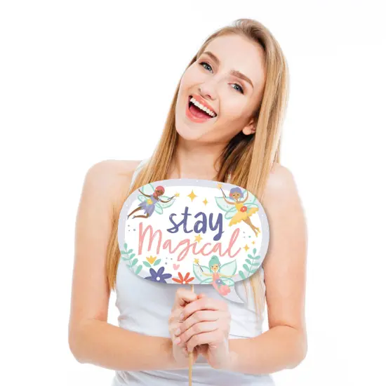 Big Dot of Happiness Let's Be Fairies - Fairy Garden Birthday Party Photo Booth Props Kit - 20 Count {4}