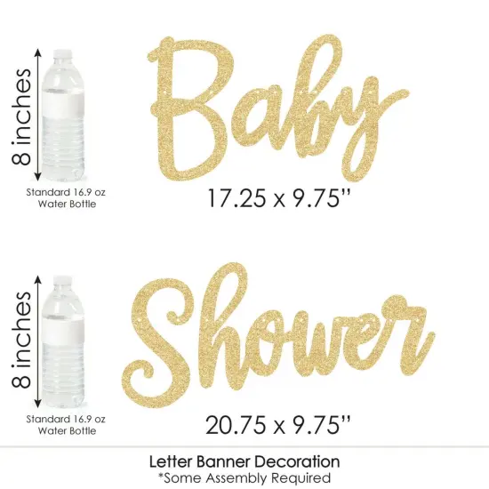 Big Dot of Happiness Swan Soiree - Swan Baby Shower Letter Banner Decor - 36 Banner Cutouts & No-Mess Real Gold Glitter Welcome Baby Banner Letters {7}