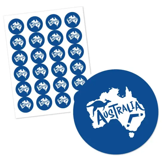 Big Dot of Happiness Australia Day - G'Day Mate Aussie Party Circle Sticker Labels - 24 Count {3}