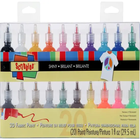 Scribbles 3D Fabric Paints 20/Pkg-1oz {1}