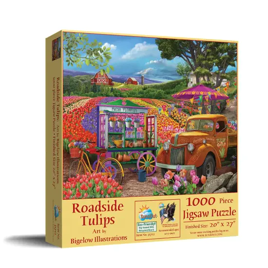 Sunsout Roadside Tulips 1000 pc Jigsaw Puzzle 31712 {3}