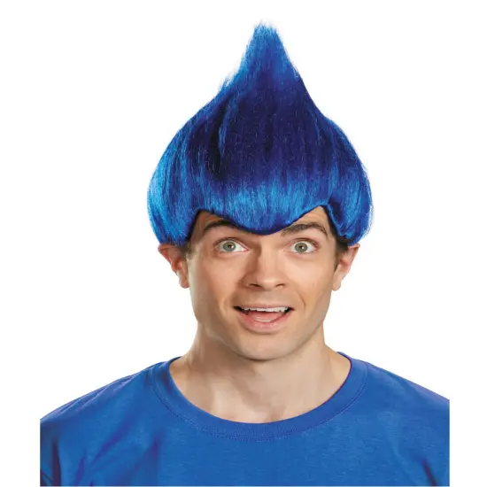Adult's Pointy Wacky Troll Inside Out Dark Blue Wig Costume Accessory {1}