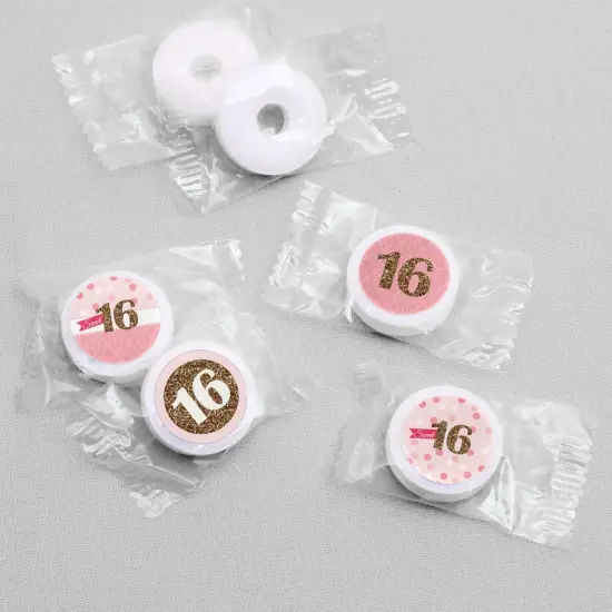 Big Dot of Happiness Sweet 16 - 16th Birthday Party Round Candy Sticker Favors - Labels Fits Chocolate Candy (1 sheet of 108) {4}