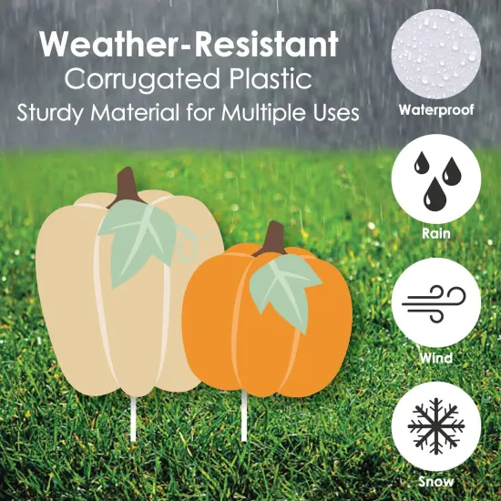 Big Dot of Happiness Girl Little Pumpkin - Yard Sign and Outdoor Lawn Decorations - Fall Birthday Party or Baby Shower Yard Signs - Set of 8 {4}