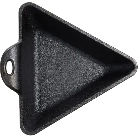 Lodge HMST Cast Iron Server, Seasoned Triangle Mini Single Dessert Appetizer Server, Black, 6.25 x 2.25 Inches {4}