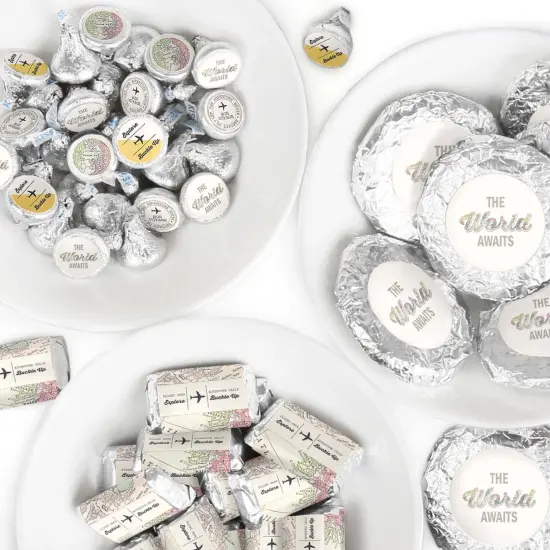 Big Dot of Happiness World Awaits - Travel Themed Party Candy Favor Sticker Kit - 304 Pieces {1}