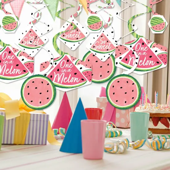 Big Dot of Happiness Sweet Watermelon - Fruit Party Hanging Decor - Party Decoration Swirls - Set of 40 {3}