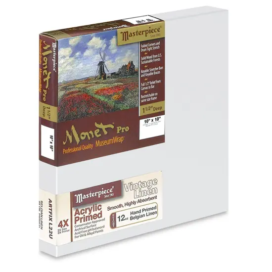 Masterpiece Monet Pro Artfix Linen Canvas - 10" x 10", Acrylic Primed {1}