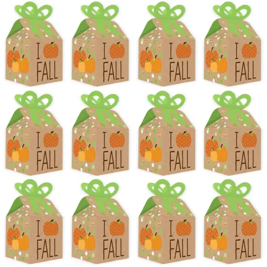 Big Dot of Happiness Pumpkin Patch - Square Favor Gift Boxes - Fall, Halloween or Thanksgiving Party Bow Boxes - Set of 12 {6}