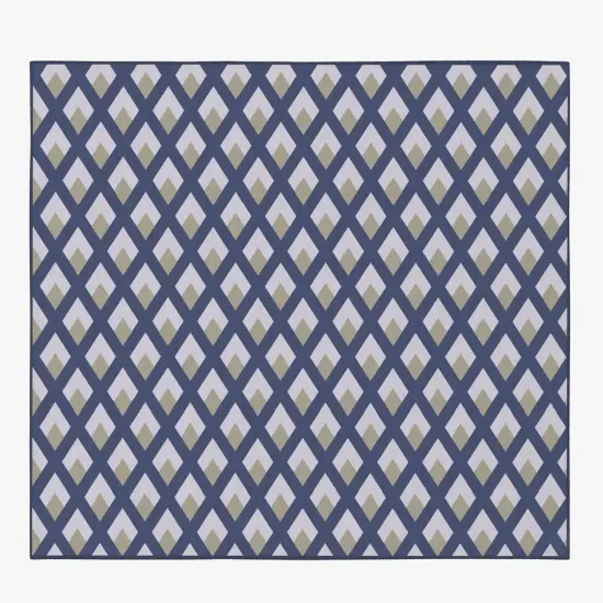 Deerlux Modern Living Room Area Rug with Nonslip Backing, Geometric Gray and Blue Trellis Pattern {2}
