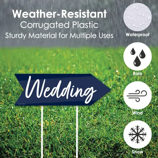 Big Dot of Happiness Navy Blue Elegantly Simple - Arrow Wedding and Receptions Direction Signs - Double Sided Outdoor Yard Signs - Set of 6 {4}