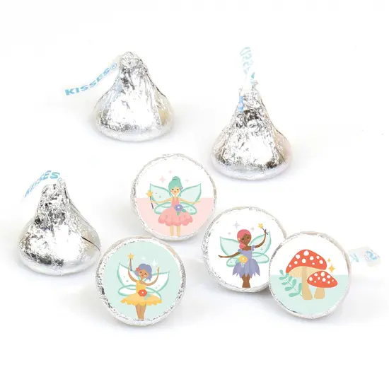 Big Dot of Happiness Let's Be Fairies - Fairy Garden Birthday Party Round Candy Sticker Favors - Labels Fits Chocolate Candy (1 sheet of 108) {1}