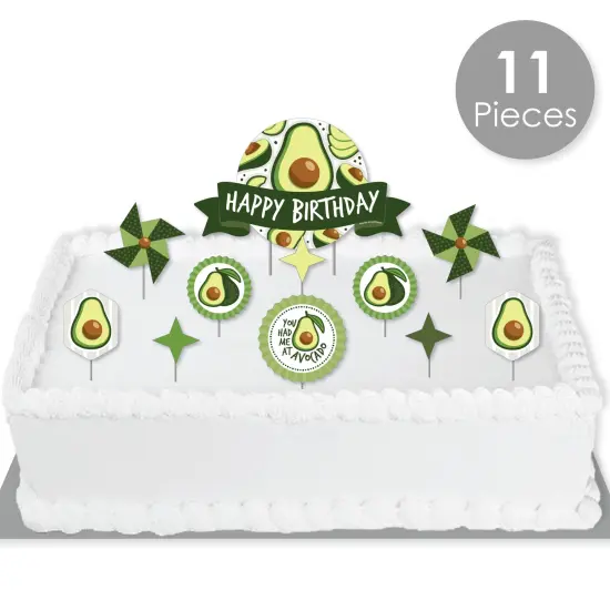 Big Dot of Happiness Hello Avocado - Fiesta Birthday Party Cake Decorating Kit - Happy Birthday Cake Topper Set - 11 Pieces {3}