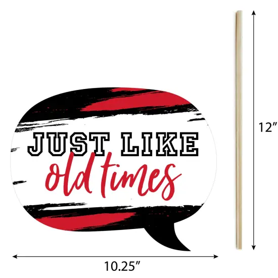 Big Dot of Happiness Reunited Red - School Class Reunion Party Photo Booth Props Kit - 20 Count {7}