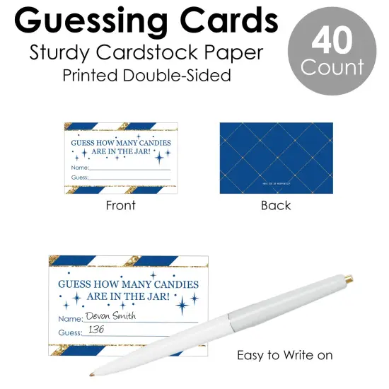 Big Dot of Happiness Royal Prince Charming - How Many Candies Baby Shower or Birthday Party Game - 1 Stand and 40 Cards - Candy Guessing Game {7}