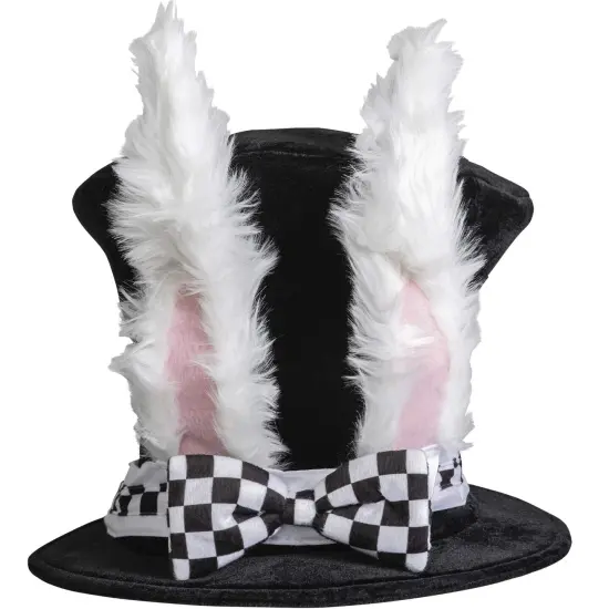 White Rabbit Top Hat - Bunny Rabbits Dress Up Costume Hat with Ears for Adults and Children {1}