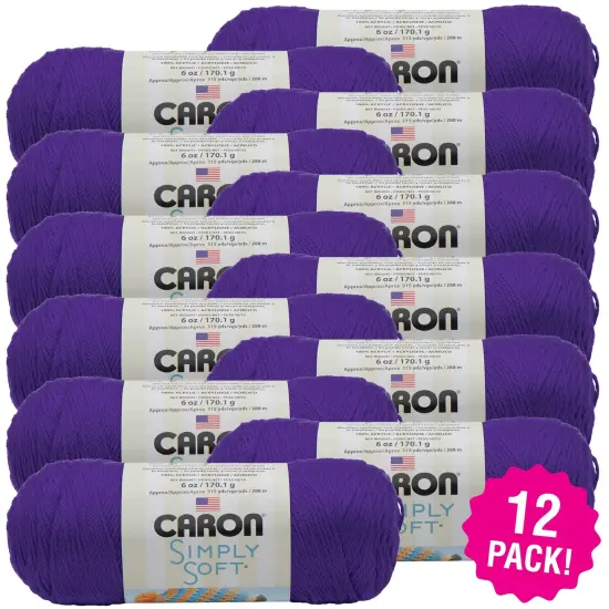 Multipack of 12 - Caron Simply Soft Solids Yarn-Iris {1}