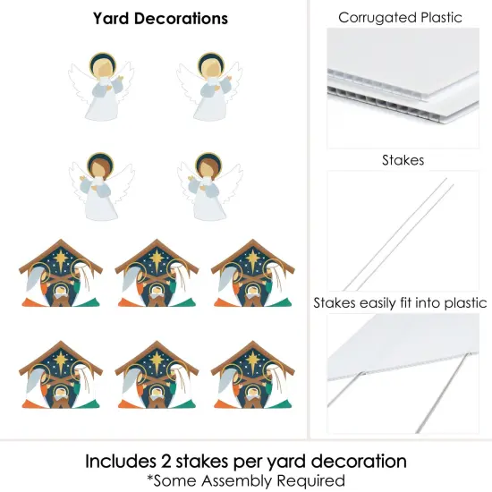 Big Dot of Happiness Holy Nativity - Angel and Manger Scene Lawn Decorations - Outdoor Religious Christmas Yard Decorations - 10 Piece {7}